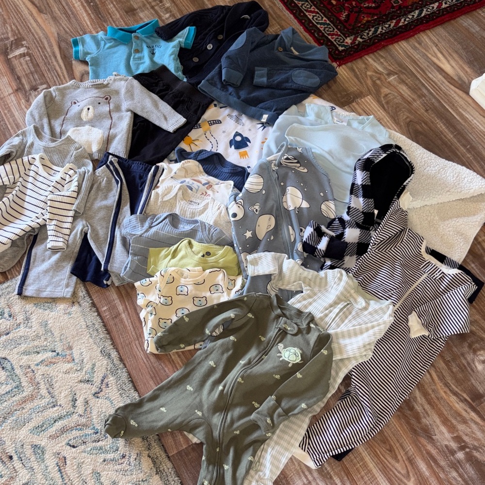 Baby Boy 3M/3-6M 22 Piece Sleepers and Separates Bundle